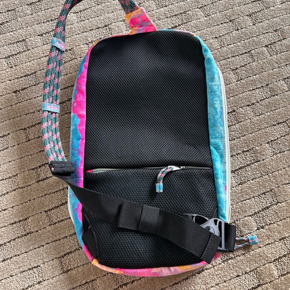 KAVU Pink and Yellow Patterned Sling Bag - Picture 3 of 5
